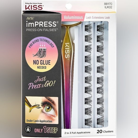 KISS imPRESS Press-On Falsies Eyelash Clusters - Natural - 20 Clusters - Picture 2 of 12